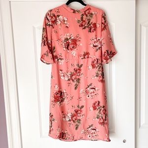 Pink floral high neck dress